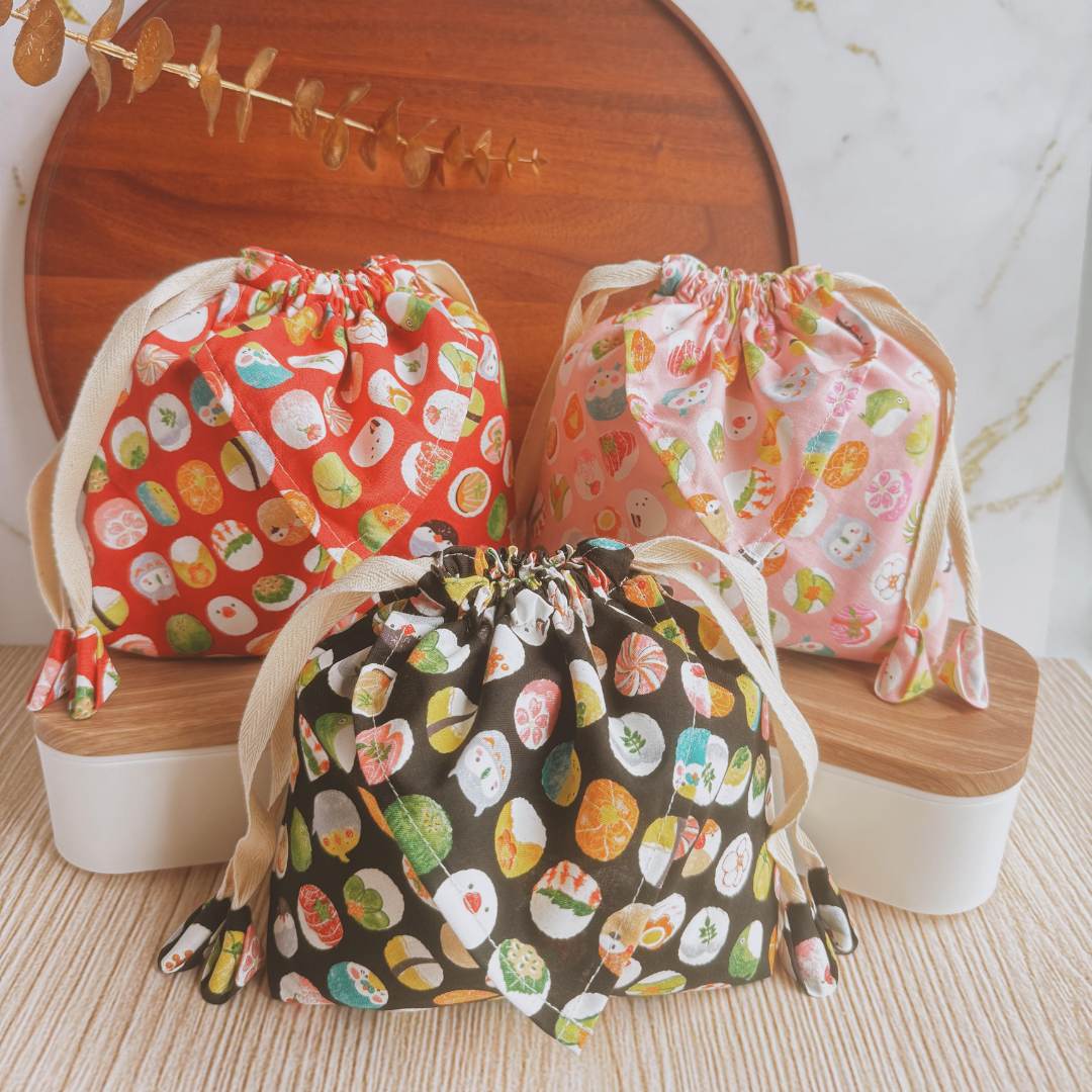 Bundle Pouches in Red, Pink and Black