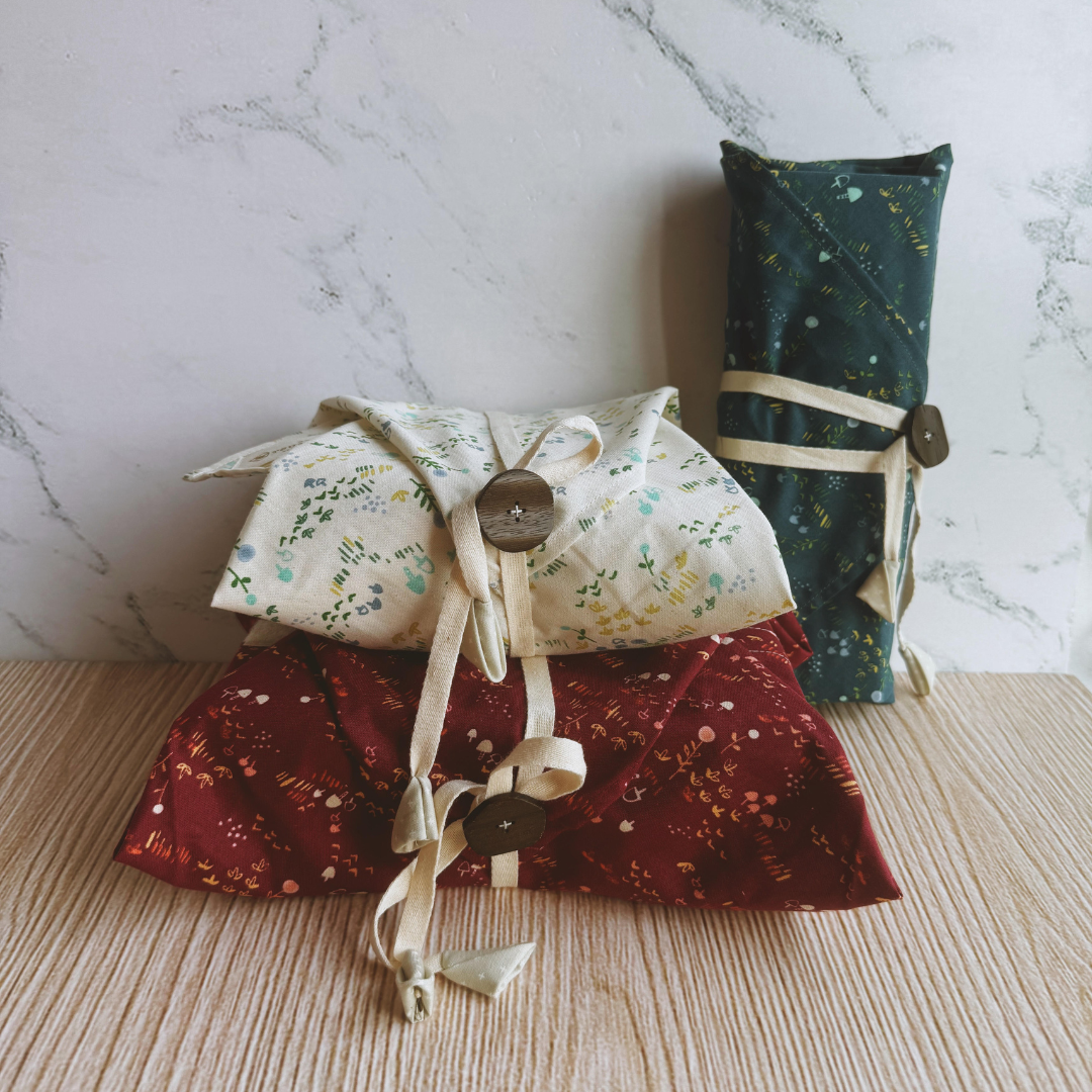 items wrapped with Tsutsumi kite wraps