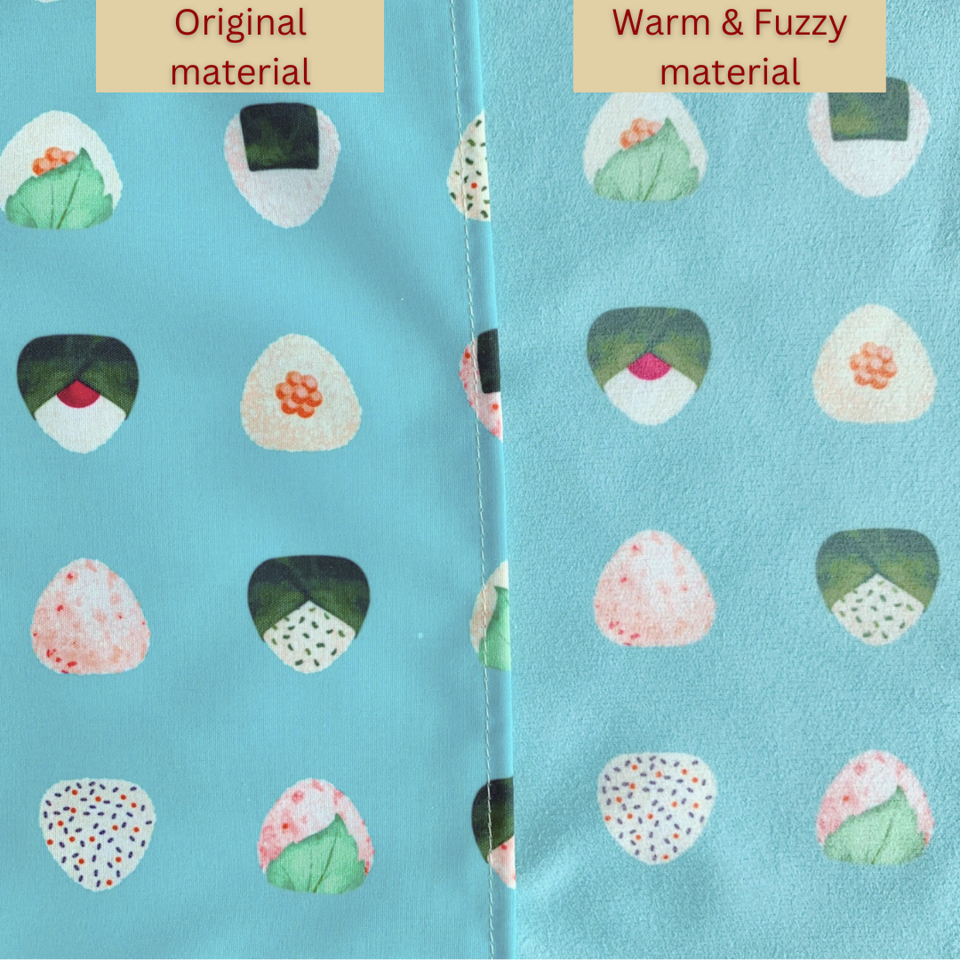 Tsutsumi Square Wrap x Love for Onigiri (Warm & Fuzzy) in Blue