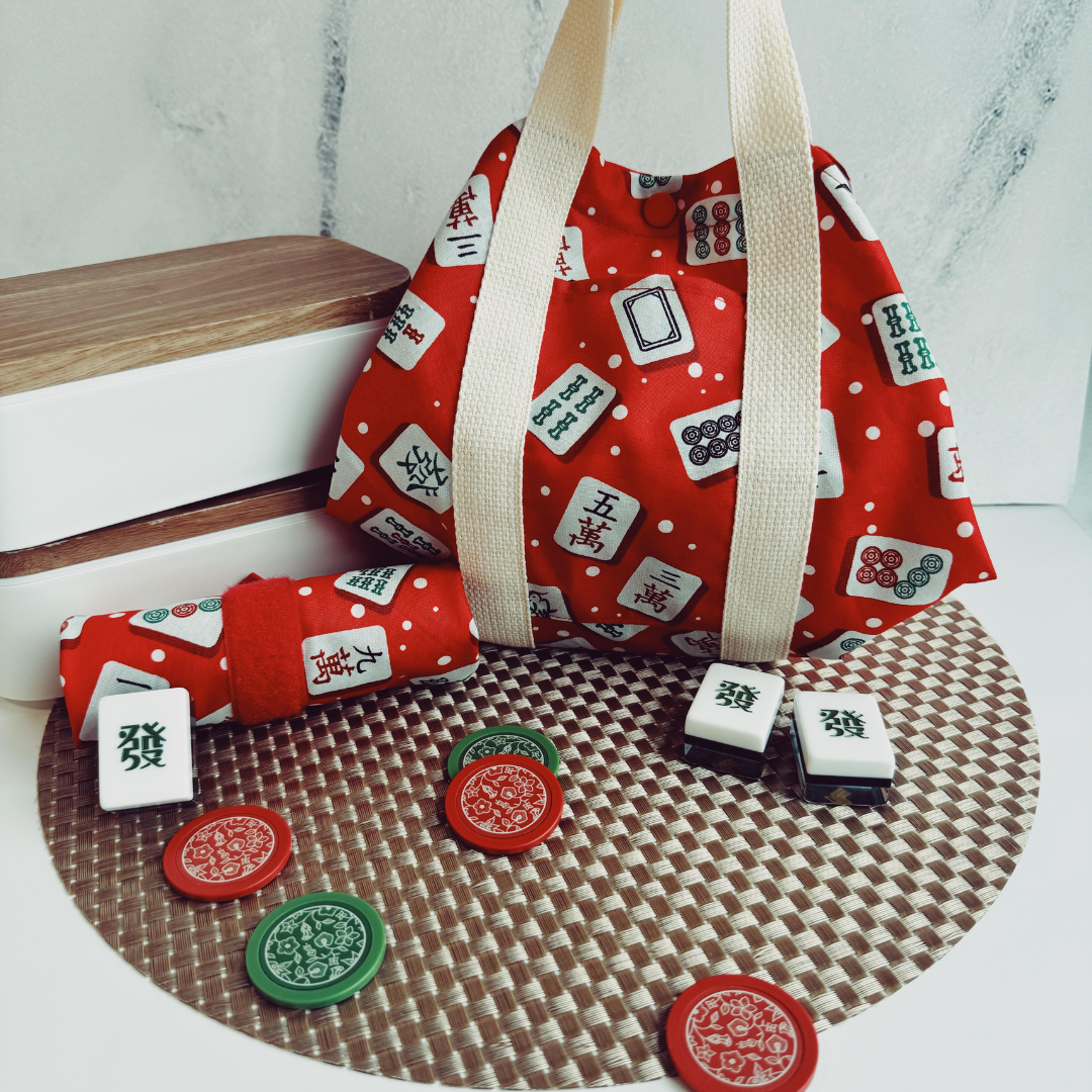 Tsutsumi Square Wrap x Handmade - Mahjong Red