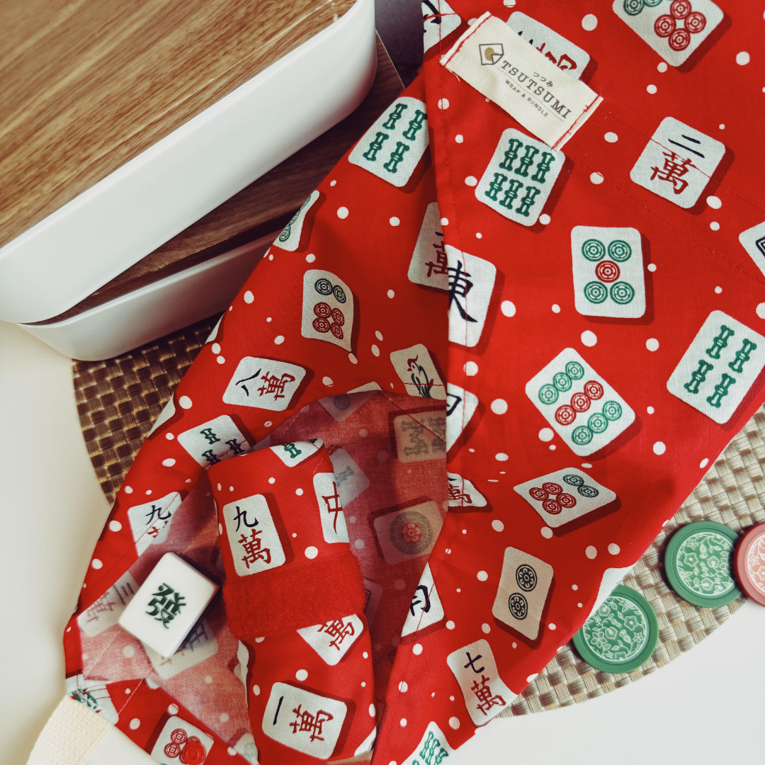 Tsutsumi Square Wrap x Handmade - Mahjong Red