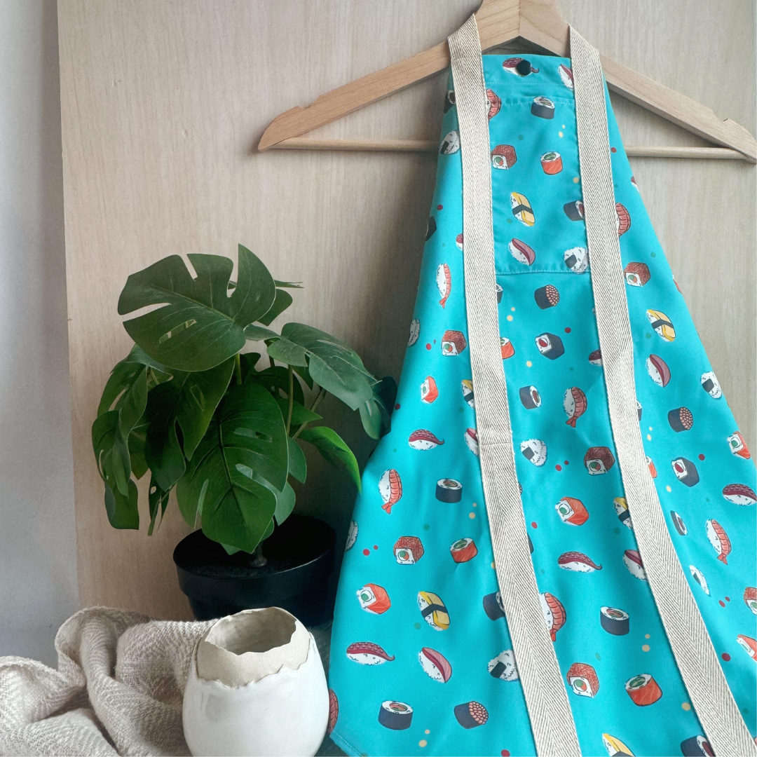 Tsutsumi Square Wrap x Sushi News in Blue