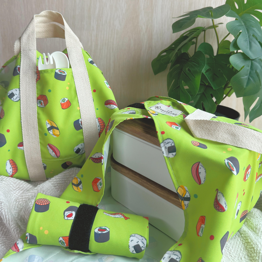 Tsutsumi Square Wrap x Sushi News in Green