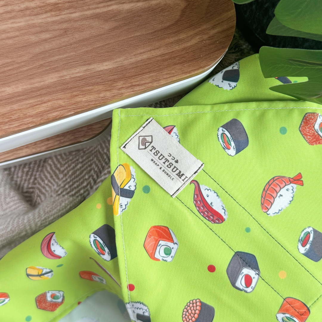 Tsutsumi Square Wrap x Sushi News in Green