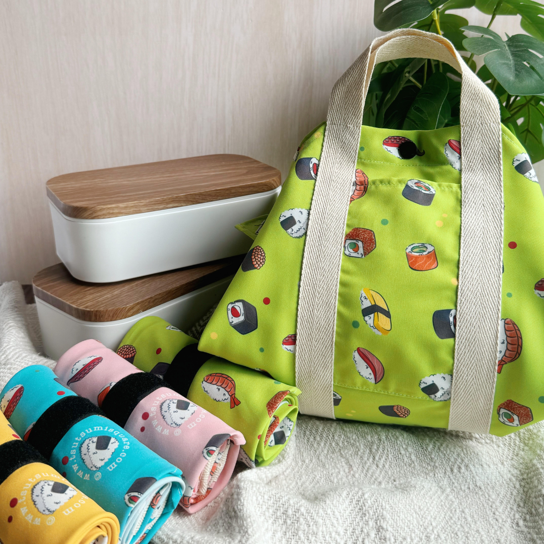 Tsutsumi Square Wrap x Sushi News in Green