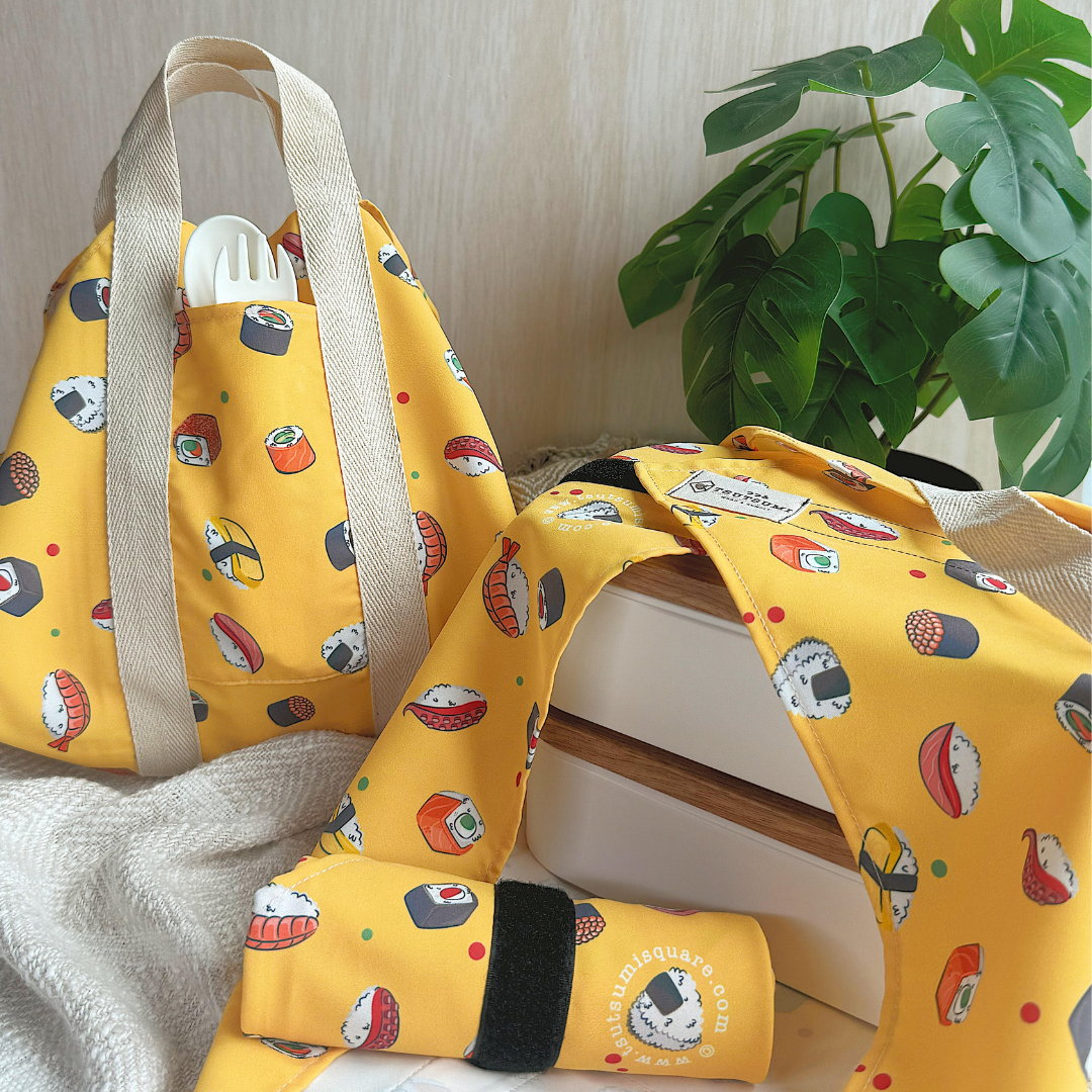 Tsutsumi Square Wrap x Sushi News in Yellow