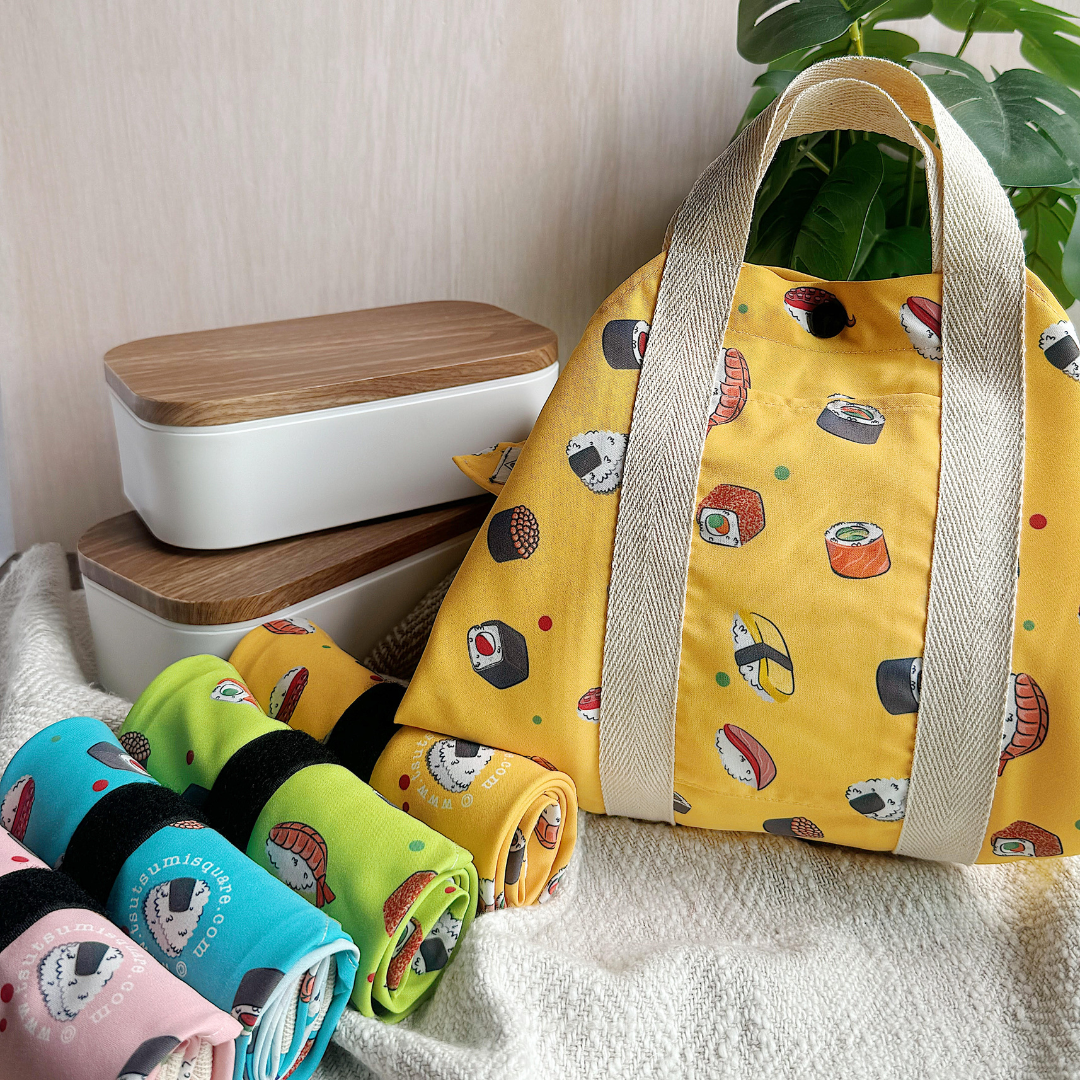 Tsutsumi Square Wrap x Sushi News in Yellow