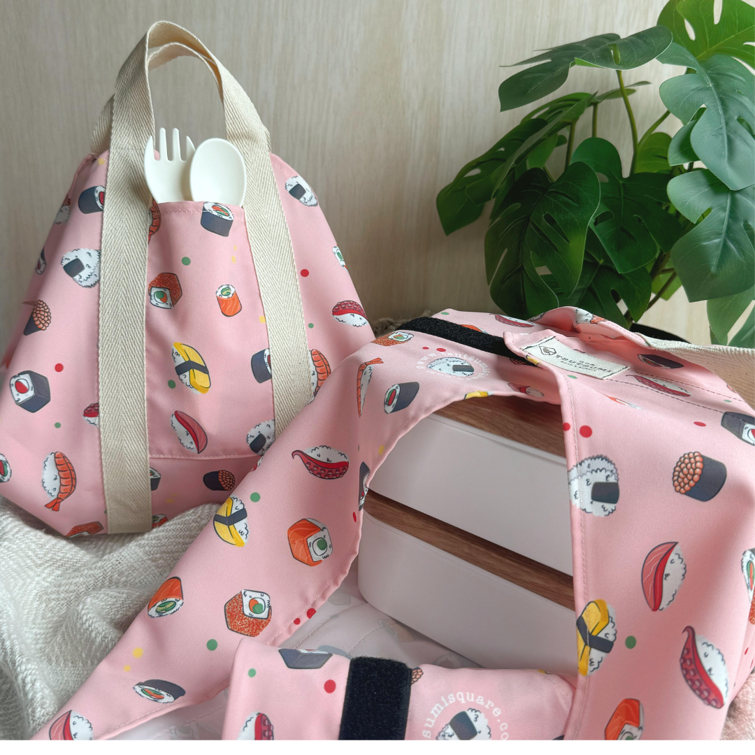 Tsutsumi Square Wrap x Sushi News in Pink