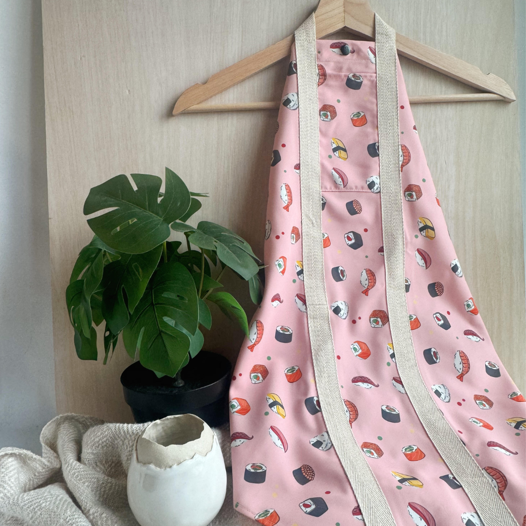 Tsutsumi Square Wrap x Sushi News in Pink