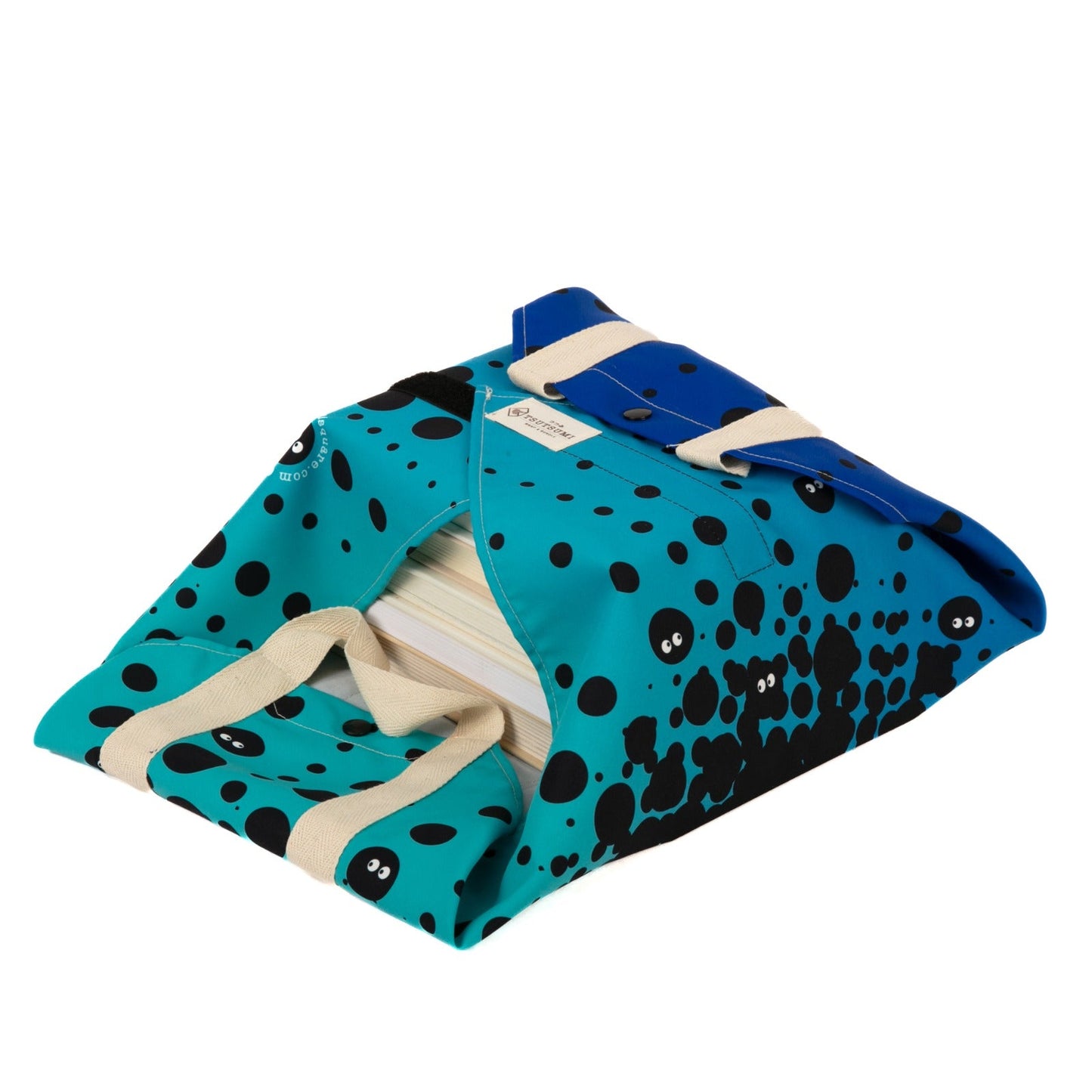 Tsutsumi Square Wrap x I See You 4 - in Teal & Blue
