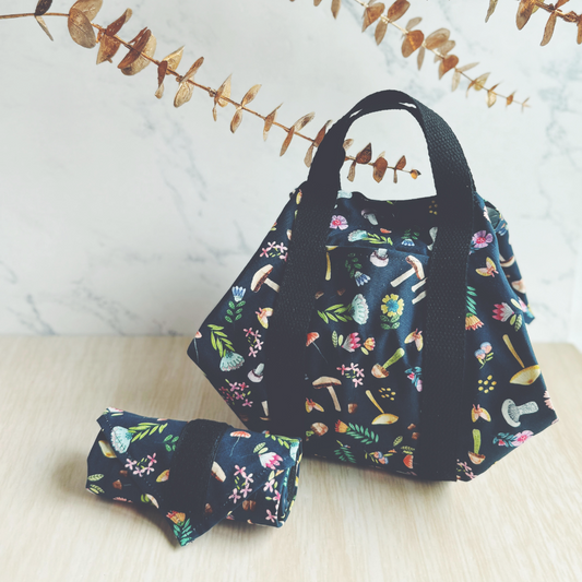 Tsutsumi Square Wrap x Handmade - Mushrooms & Flowers