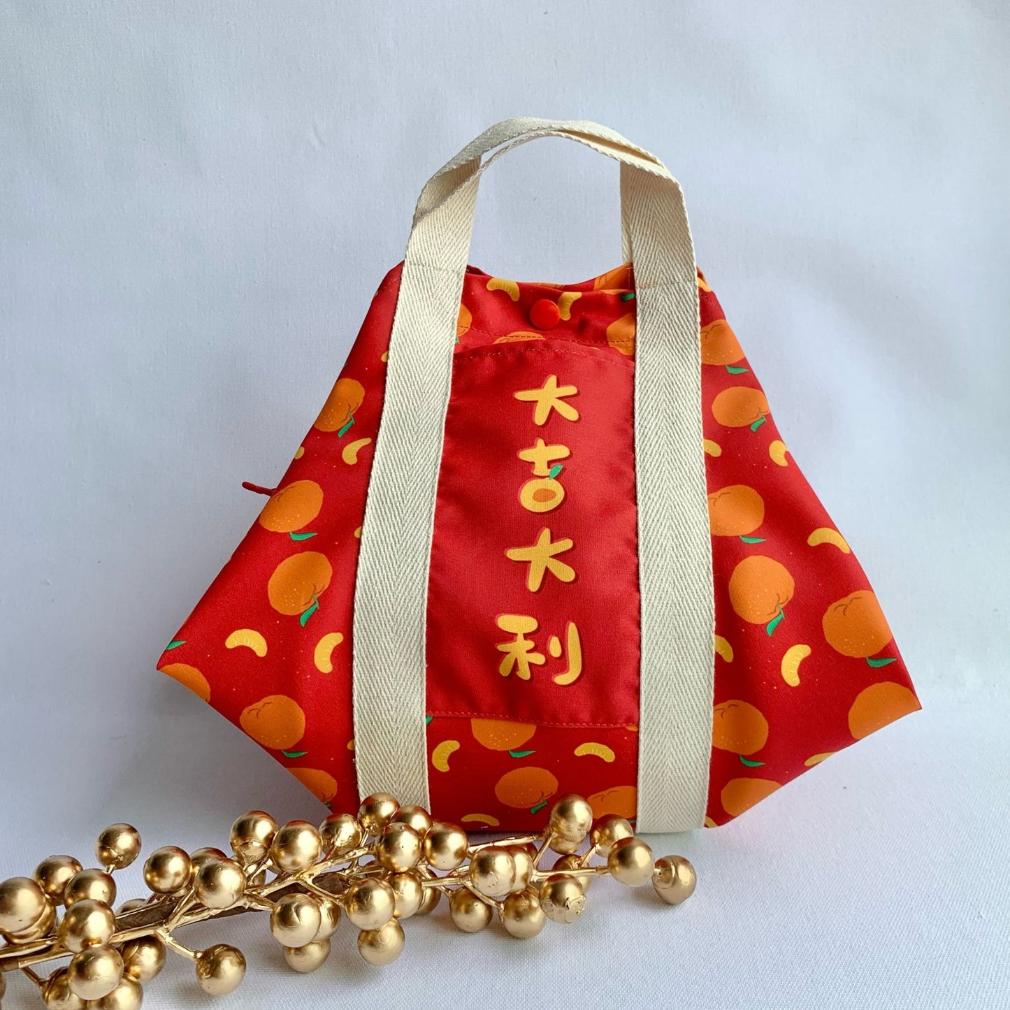 Tsutsumi Square Wrap x CNY Prosperity Oranges (Red)