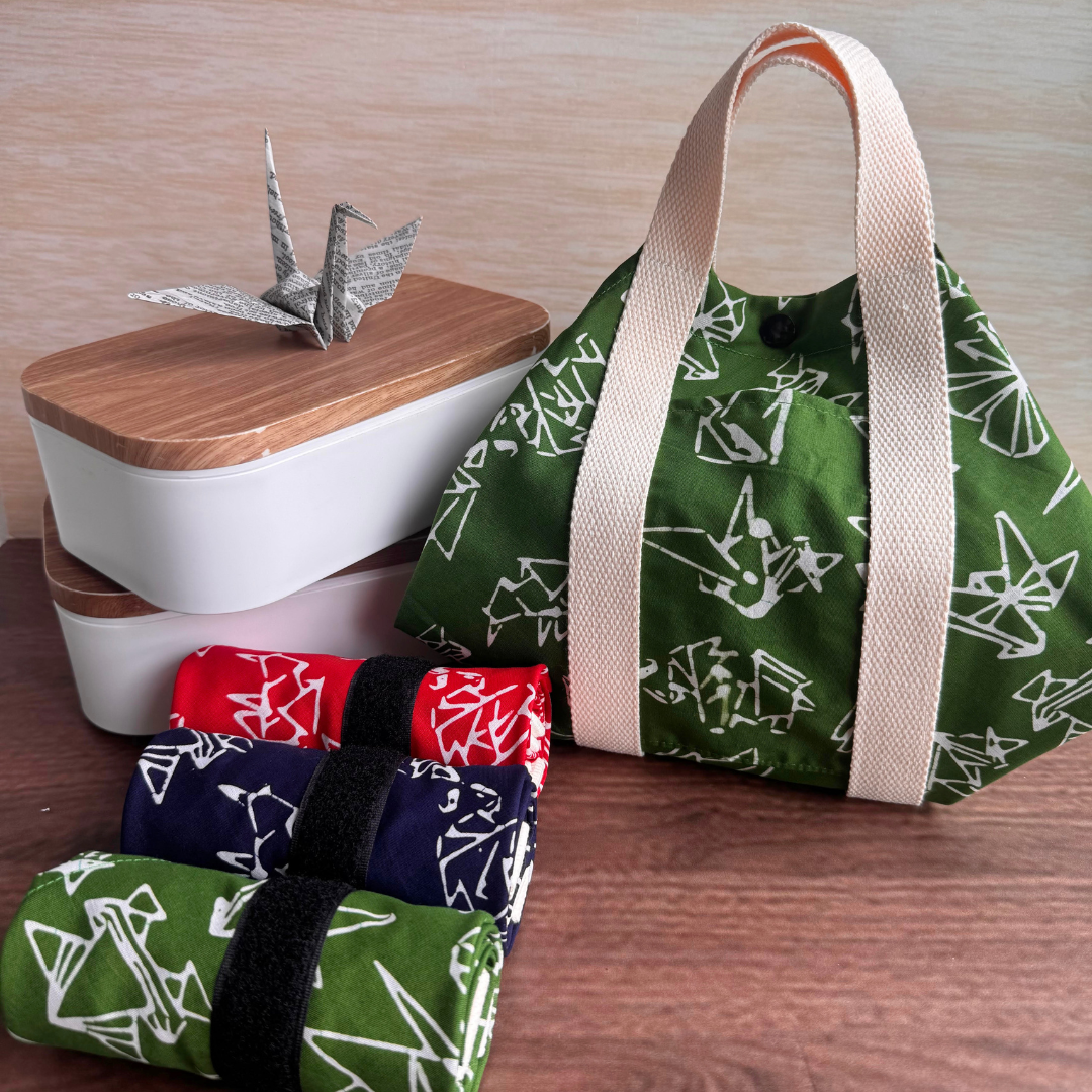 Tsutsumi Square Wrap x Handstamped Batik - Origami