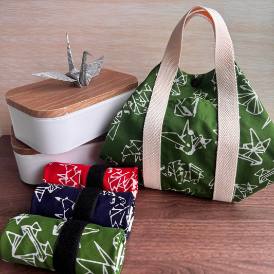 Tsutsumi Square Wrap x Handstamped Batik - Origami