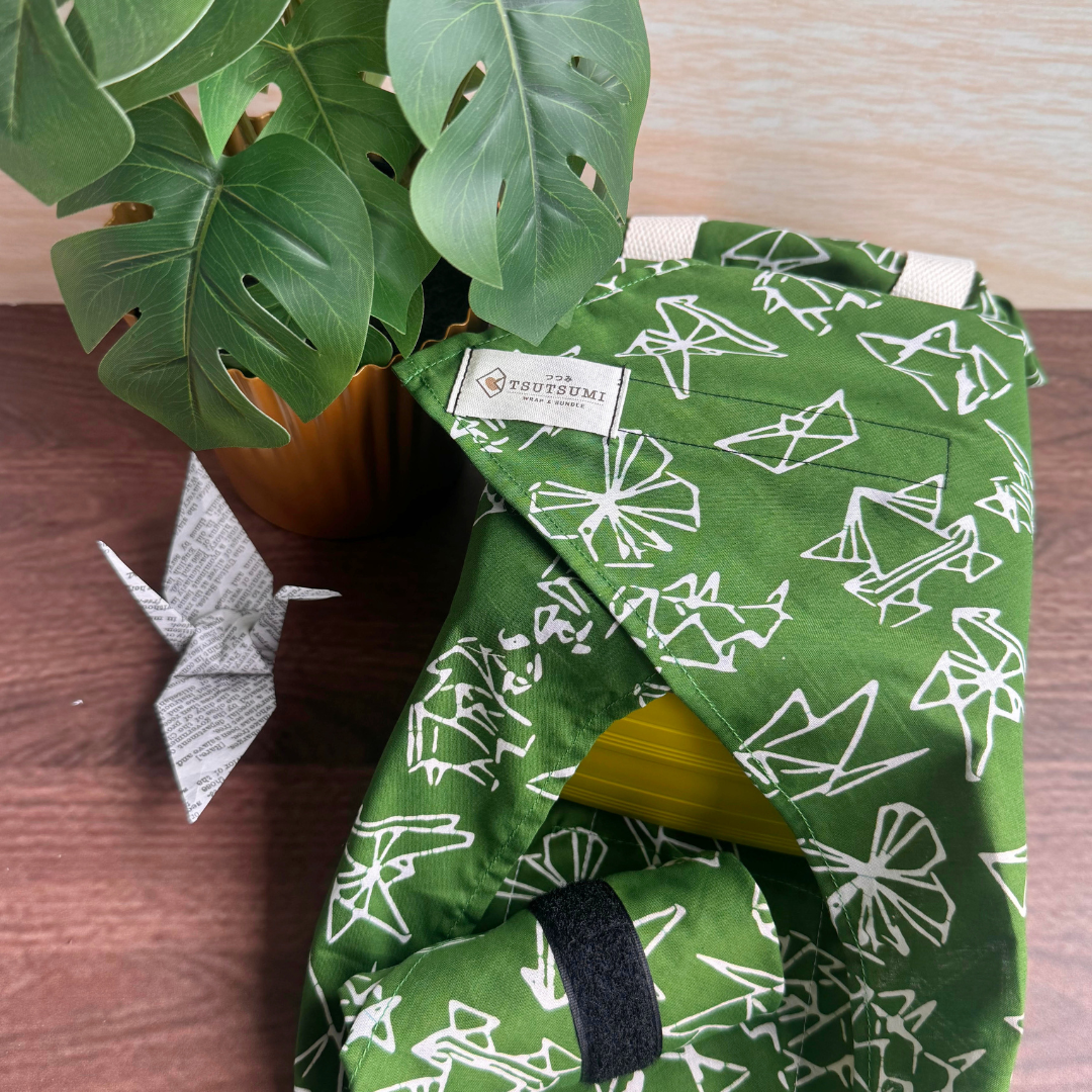 Tsutsumi Square Wrap x Handstamped Batik - Origami