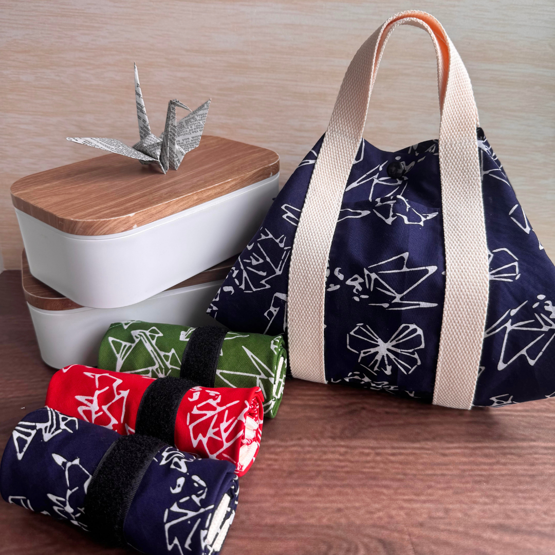 Tsutsumi Square Wrap x Handstamped Batik - Origami