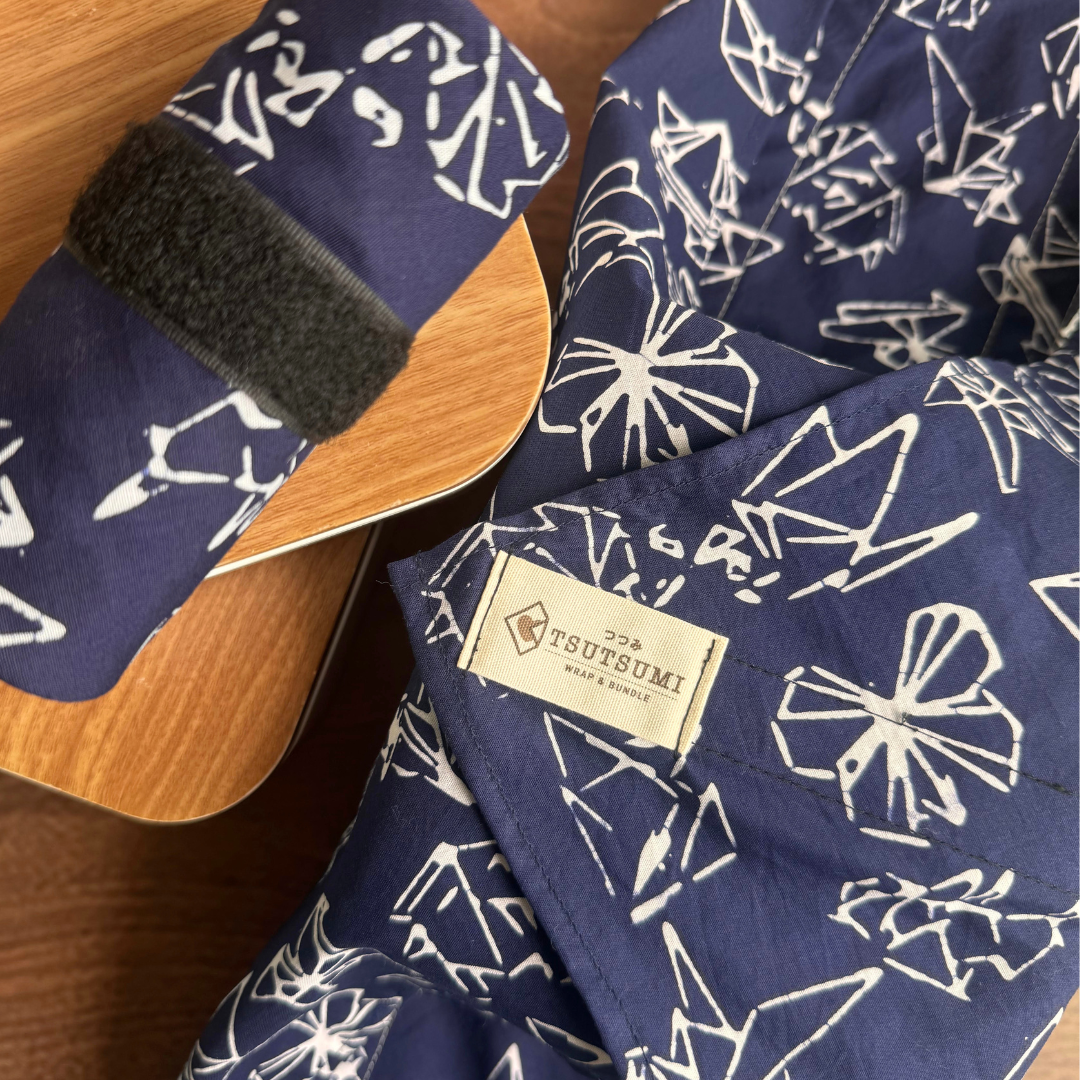 Tsutsumi Square Wrap x Handstamped Batik - Origami