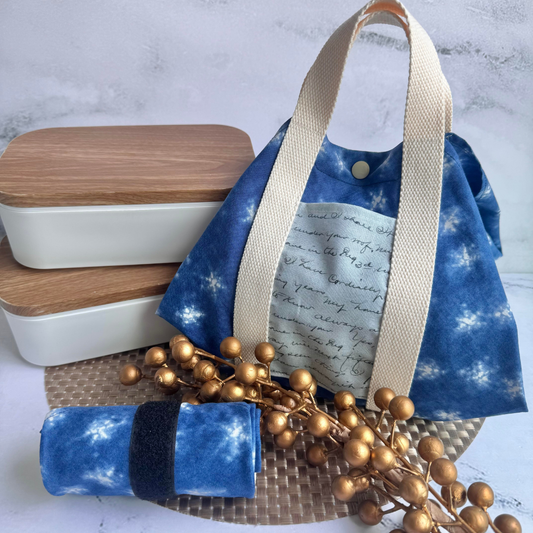 Tsutsumi Square Wrap x Handmade - Shimo Blue
