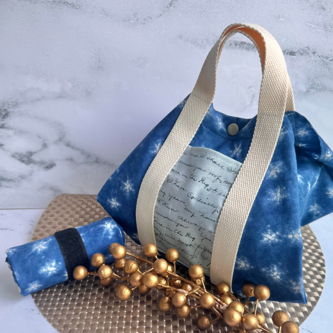 Tsutsumi Square Wrap x Handmade - Shimo Blue