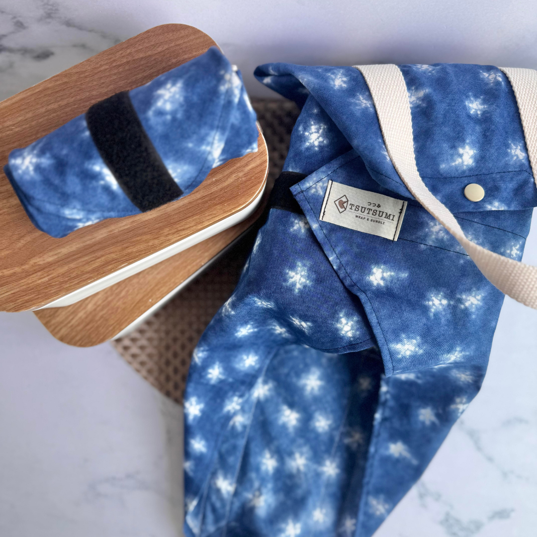 Tsutsumi Square Wrap x Handmade - Shimo Blue