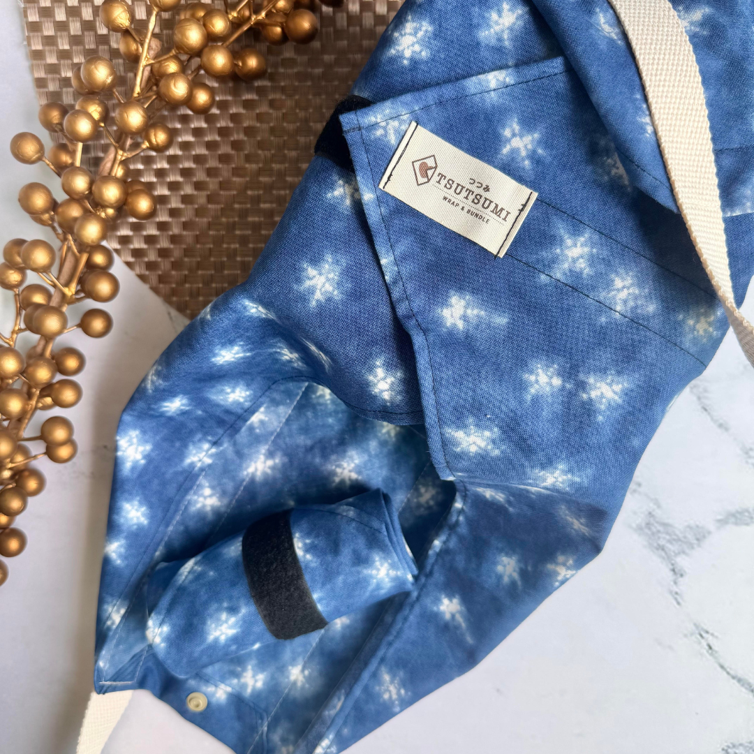 Tsutsumi Square Wrap x Handmade - Shimo Blue